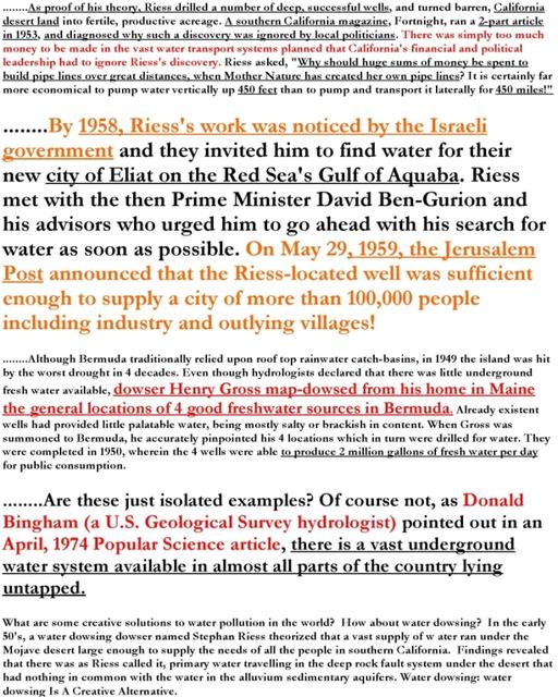 Map-Dowser Henry Gross & By 1958, Riess's work was noticed by the Israeli government